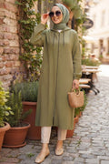 Khaki Textured Modest Cape 15493HK