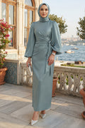 Satin Mint Modest Dress 63012MINT