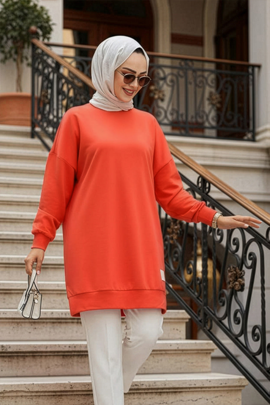 Light Red Modest Tunic 30644AK