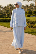 5331M Blue Asymmetric Tiered Ruffle Set