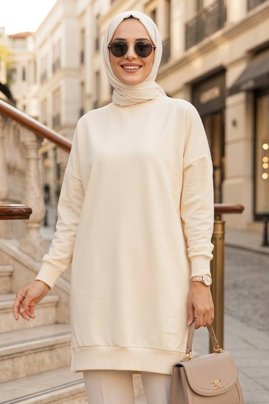 Beige Modest Tunic 30644BEJ