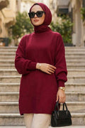 Turtleneck Cherry Modest Knit Sweater 10381VSN
