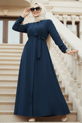 Beaded Indigo Blue Modest Abaya 29118IM