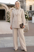 Jacketed Beige Modest Two-Piece Set 6277BEJ