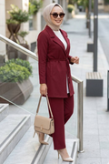 Jacket Two-Piece Burgundy Modest Set 62221BR