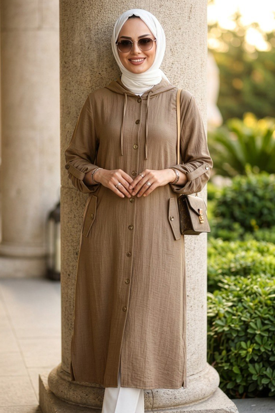 Buttoned Mink Modest Cape 15012V