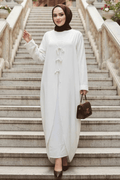 Ecru Two-Piece Modest Dress Set 76091E
