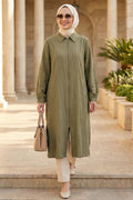 Zippered Dark Khaki Modest Cape 15512KHK