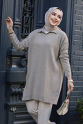 Ribbed Mink Modest Knit Sweater Tunic 65903V