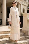 Guipure Lace Beige Modest Abaya 63212BEJ