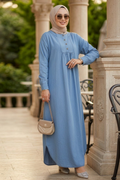 Denim Blue Modest Dress 19121M